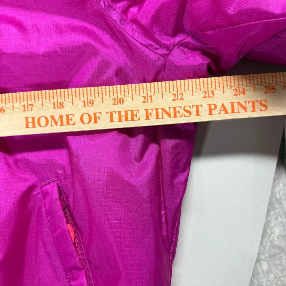 Vintage Columbia Women's Fleece Lined Nylon Jacket Large Fuchsia Pink Orange - Picture 3 of 11
